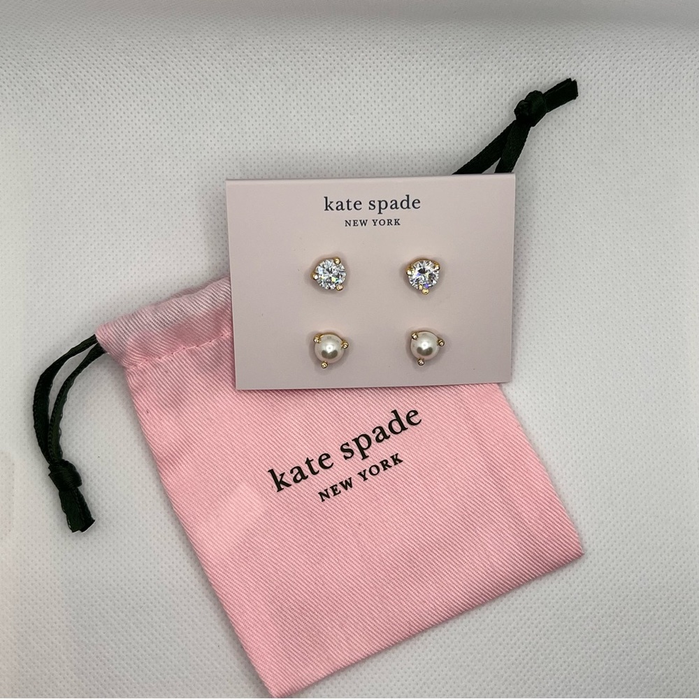 Kate Spade Gold and White Elegant Earrings